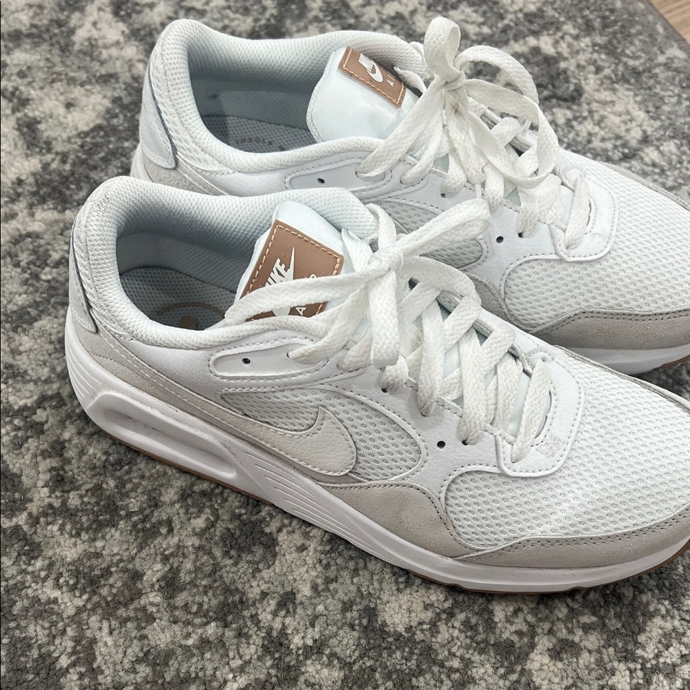 Nike Women's White and Tan Sneakers